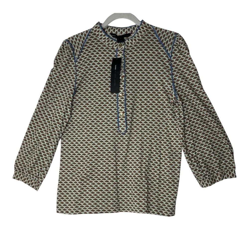 NWT Marc Jacobs Top Women's Large Long Sleeve Stretch Luxury Career Elegant New
